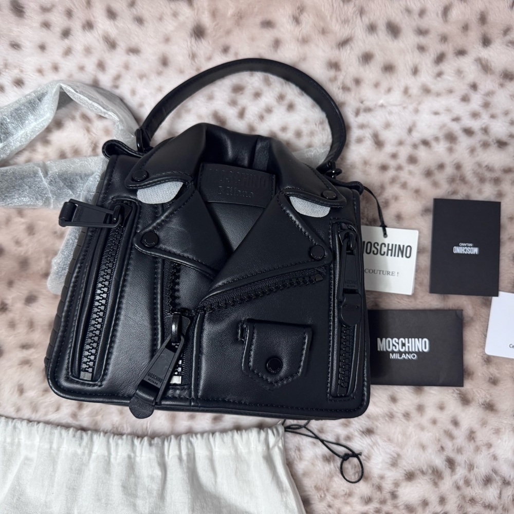Moschino Leather Biker Bag